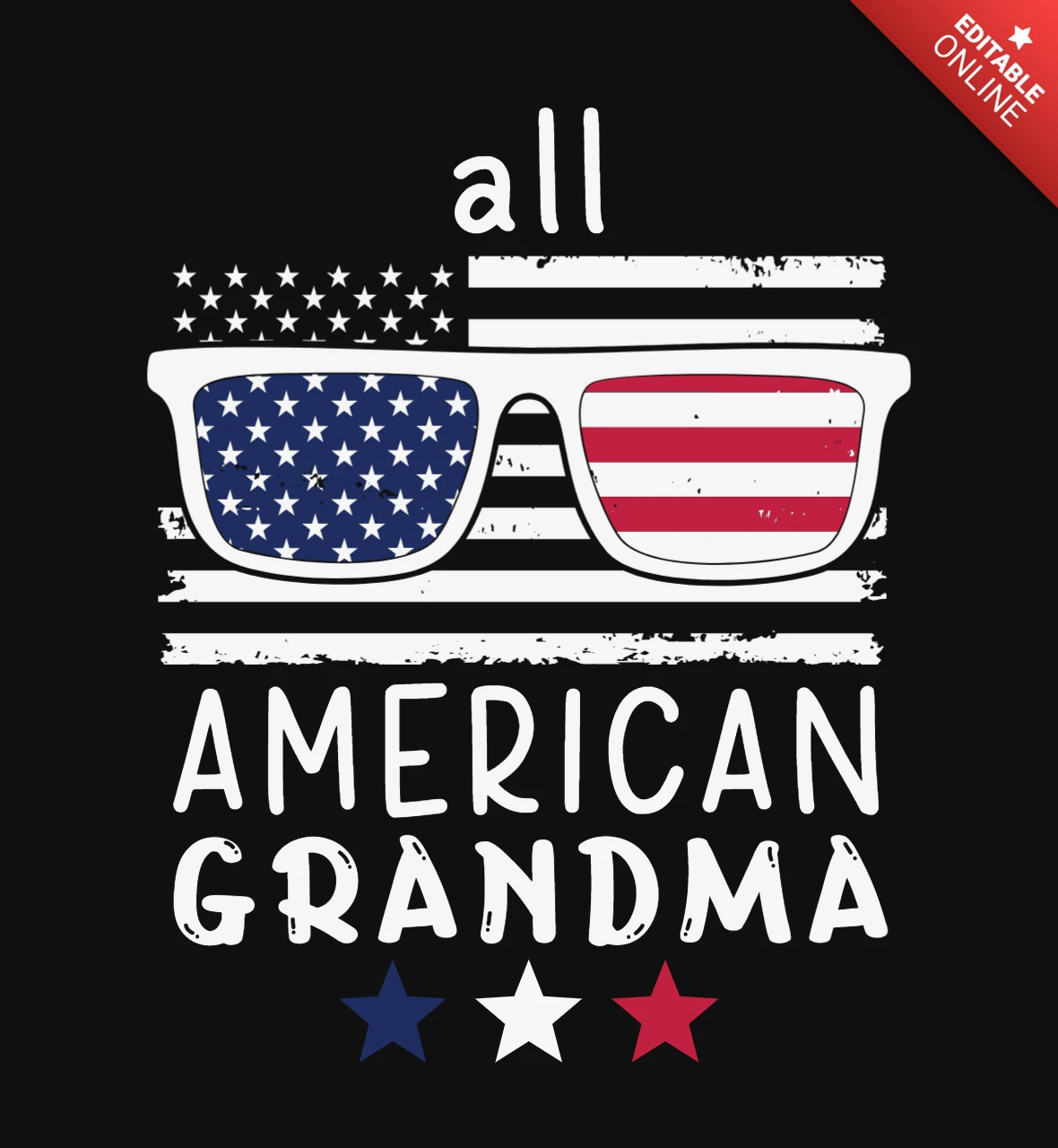 Amerikanische oma 4. juli t-shirt design vorlage