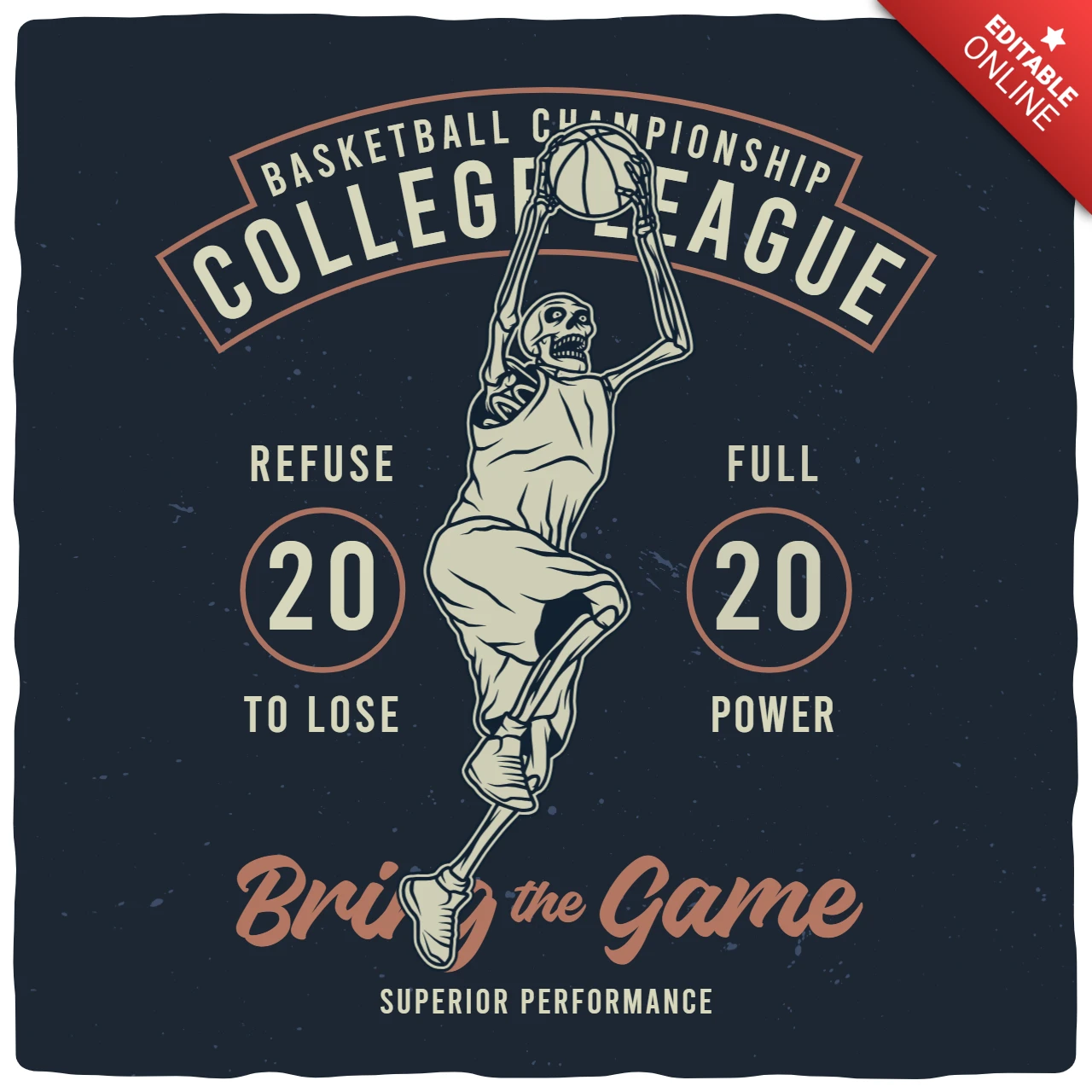 Basketball Championship College League T-shirt Design Template