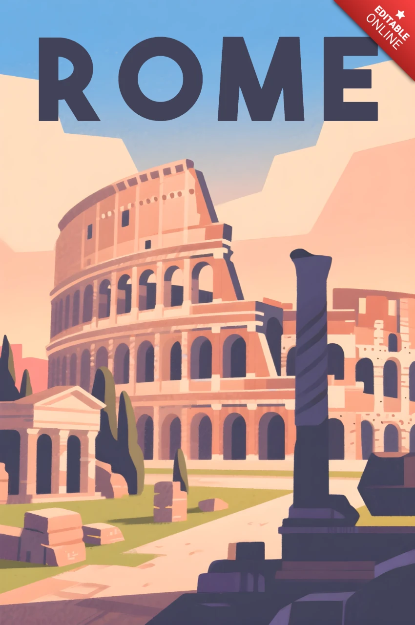 Retro-Rom-Designvorlage für Reiseposter