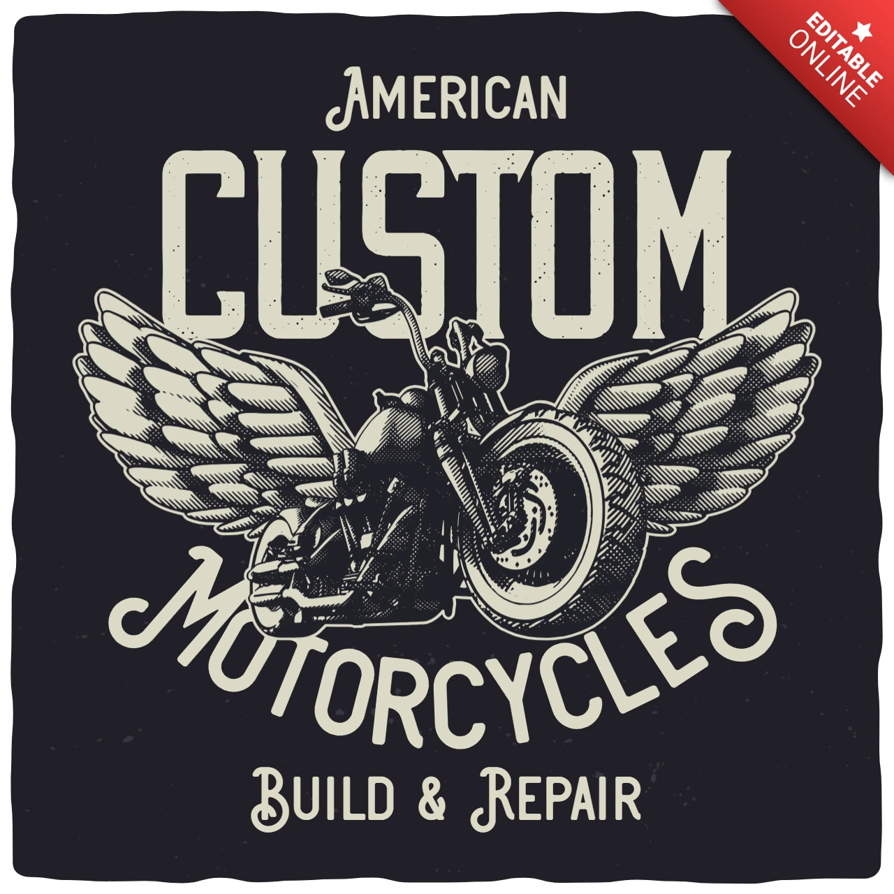 American Motorcycles Garage Retro T-shirt Design
