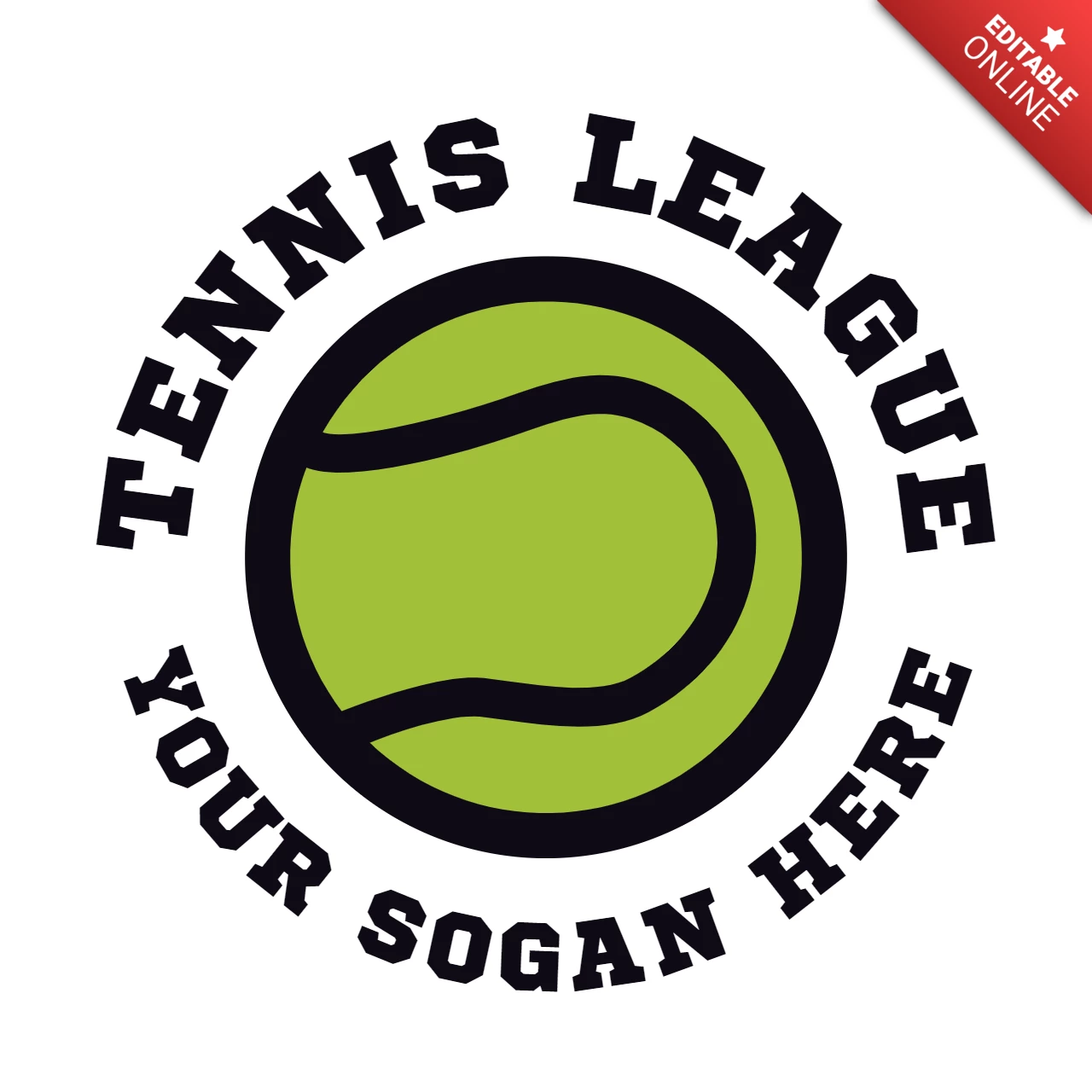 Tennis League With Ball Logo Design Template