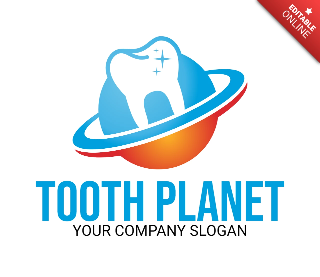 Modello di logo per il pianeta dentale