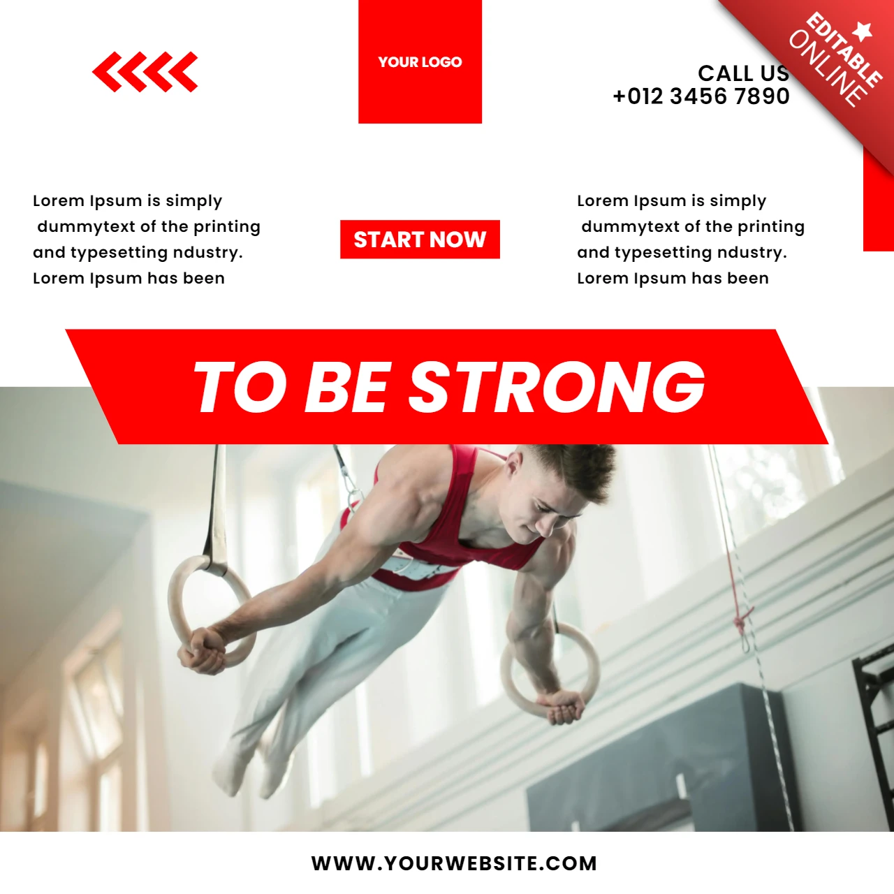 Weiß und rot minimal Werbung Instagram Post Design Vorlage