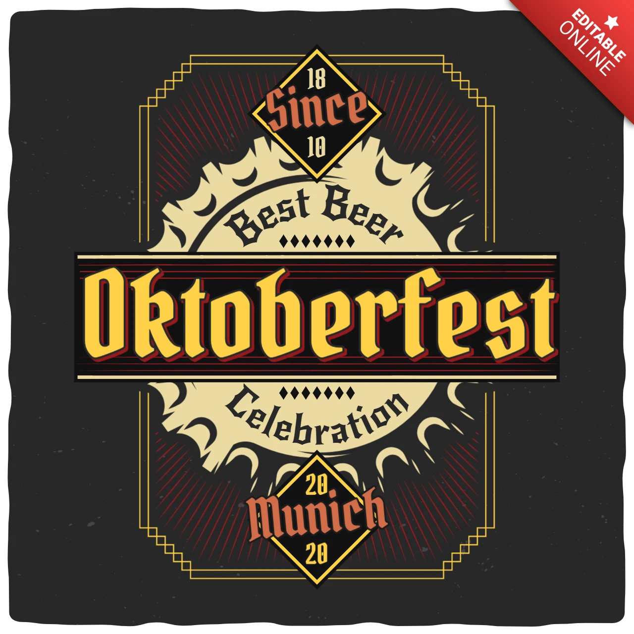 Oktoberfest Beer Celebration T-shirt Design Template