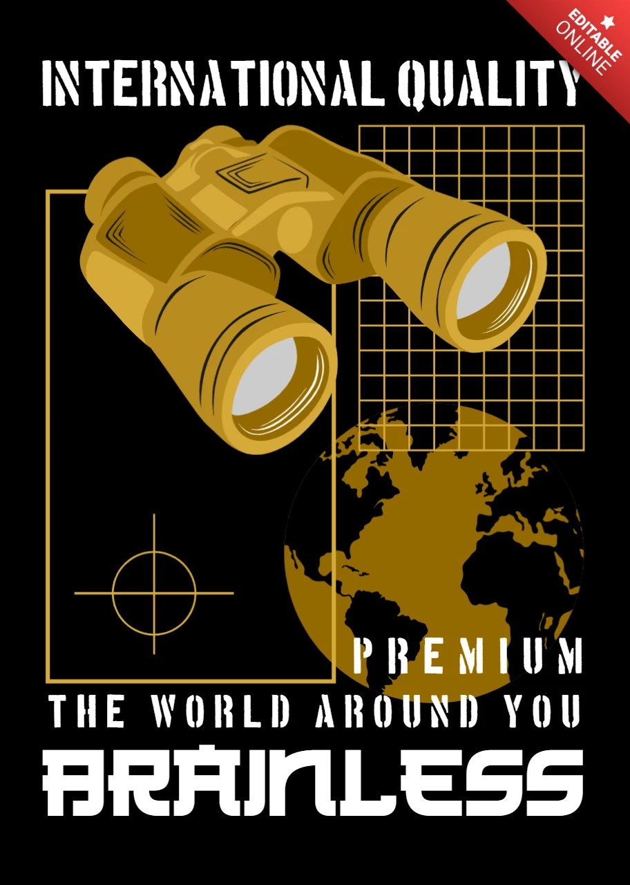 Binoculars Design Template for Adventure-Themed Merchandise