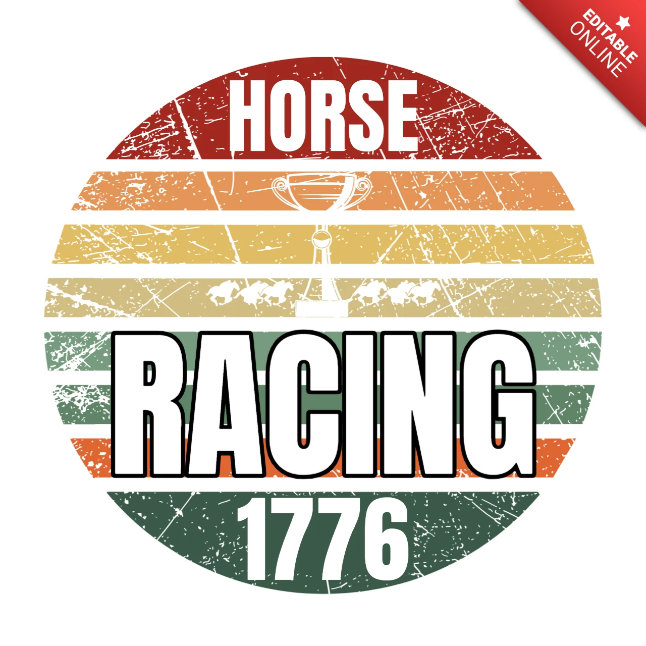 Vintage-Inspired Horse Racing Design Template with Retro Elements