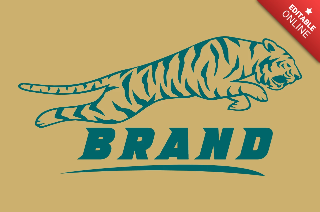 Jumping Tiger Logo Design Template