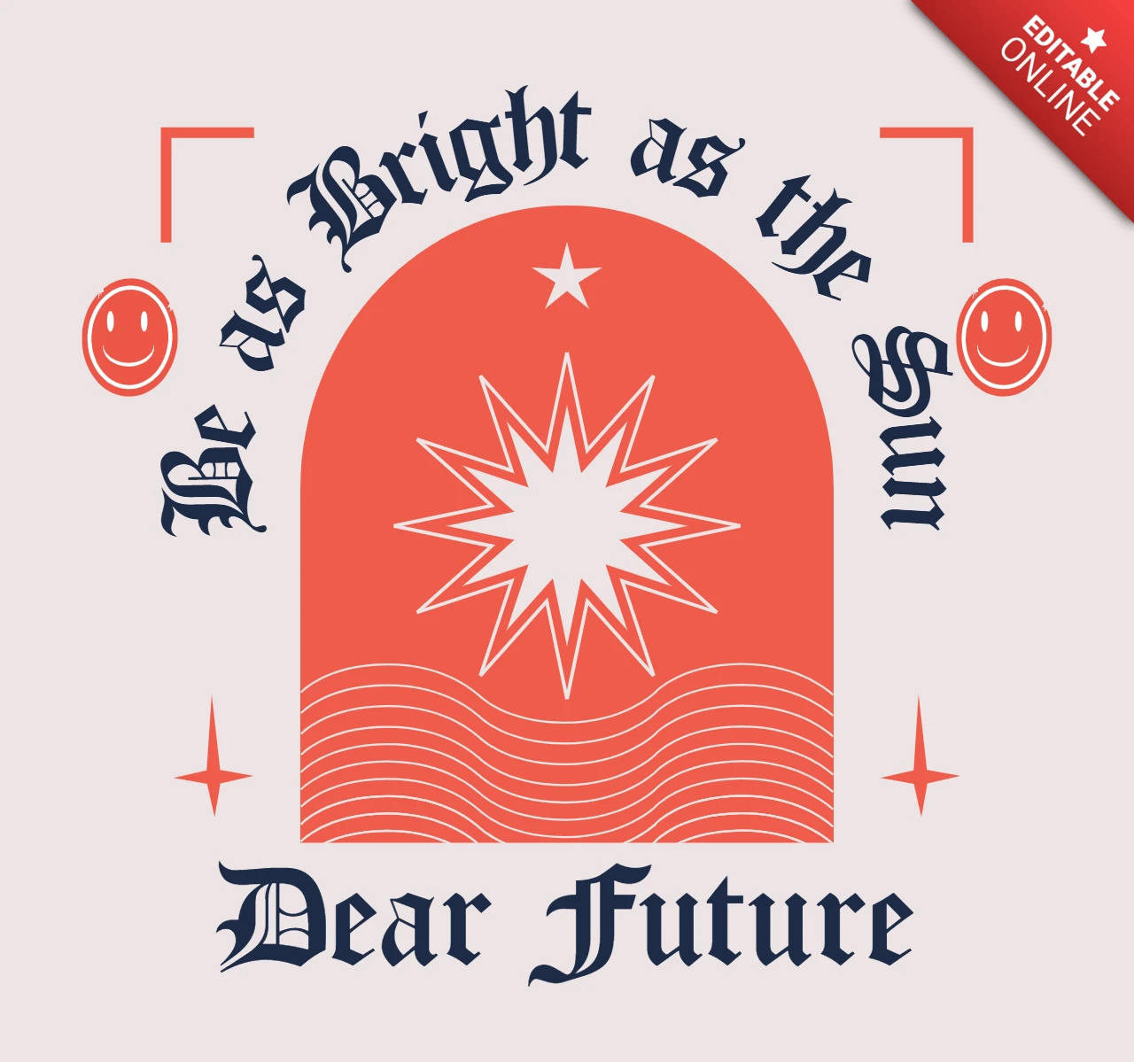 Bright Sunburst Design Template for Inspirational Posters