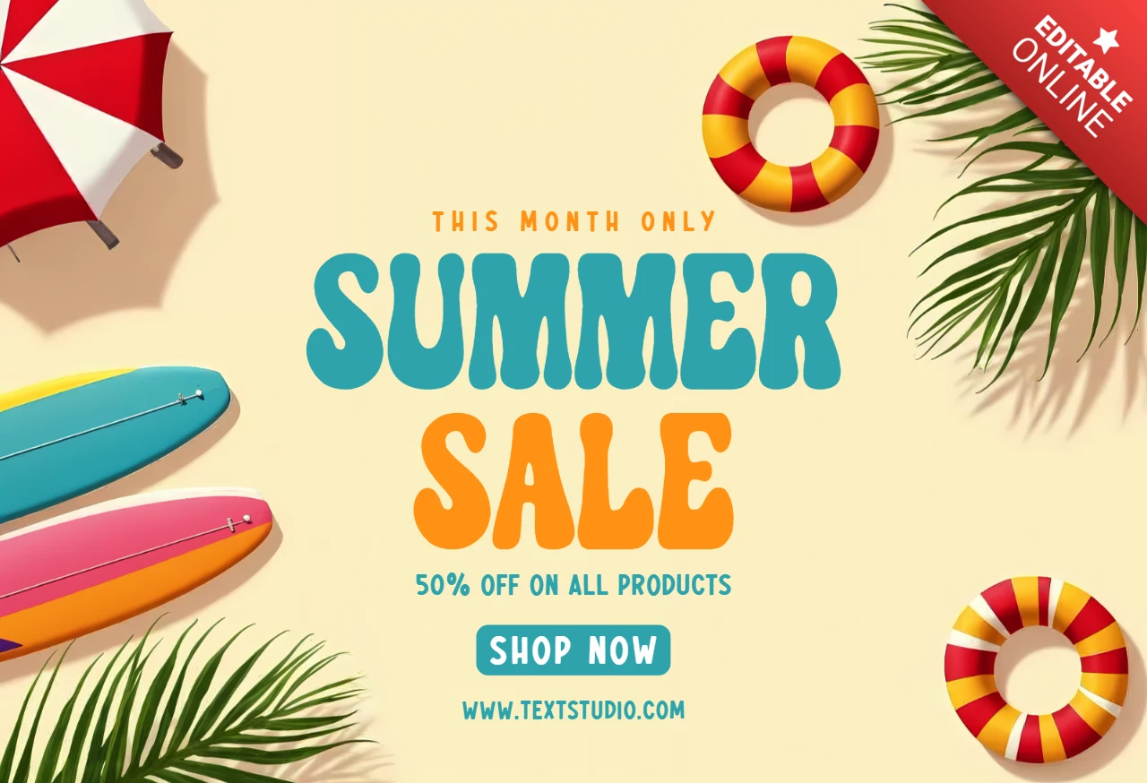 Colorida plantilla de diseño de rebajas de verano para promociones de temporada