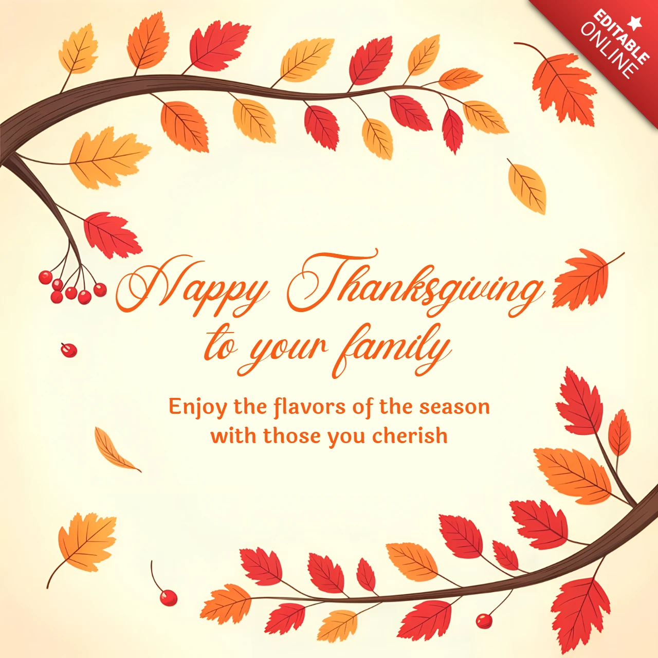 Thanksgiving Leaf Design Template for Festive Greeting Cards