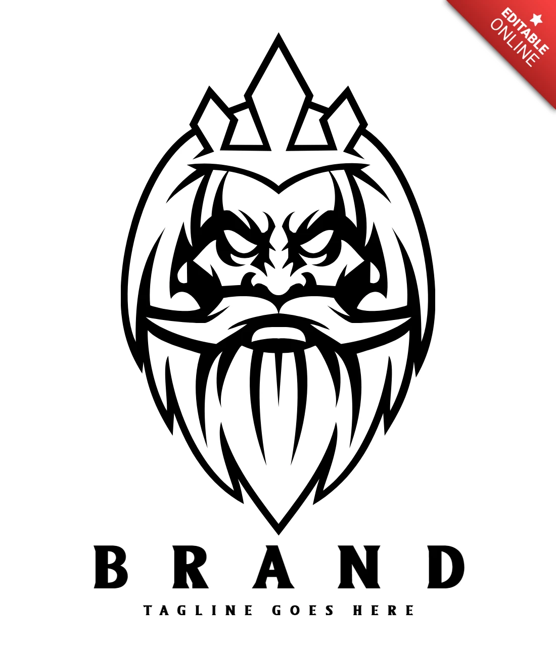 Poseidon Head Logo Design Template