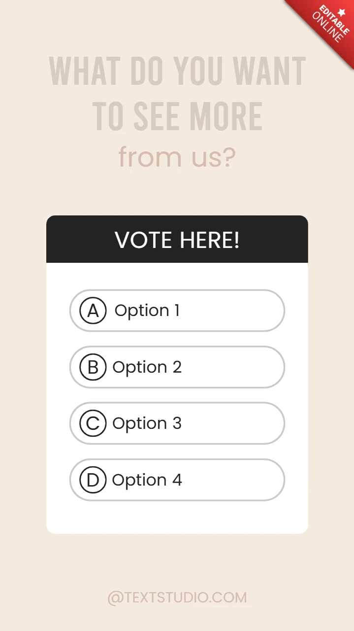Voting poll for audience feedback instagram story post design template