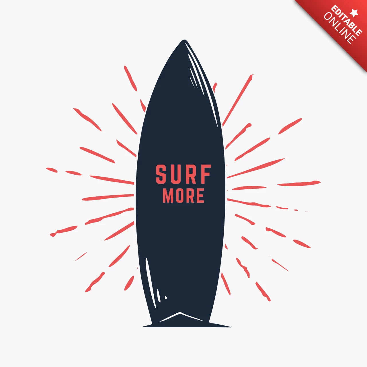 Surfbrett vintage design Vorlage