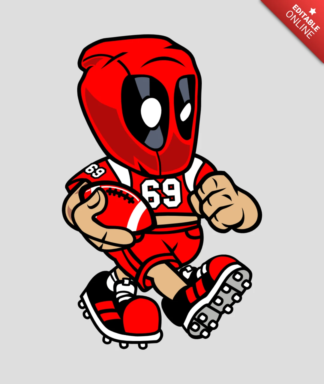 Deadpool Football Pop Culture T-Shirt Design Template