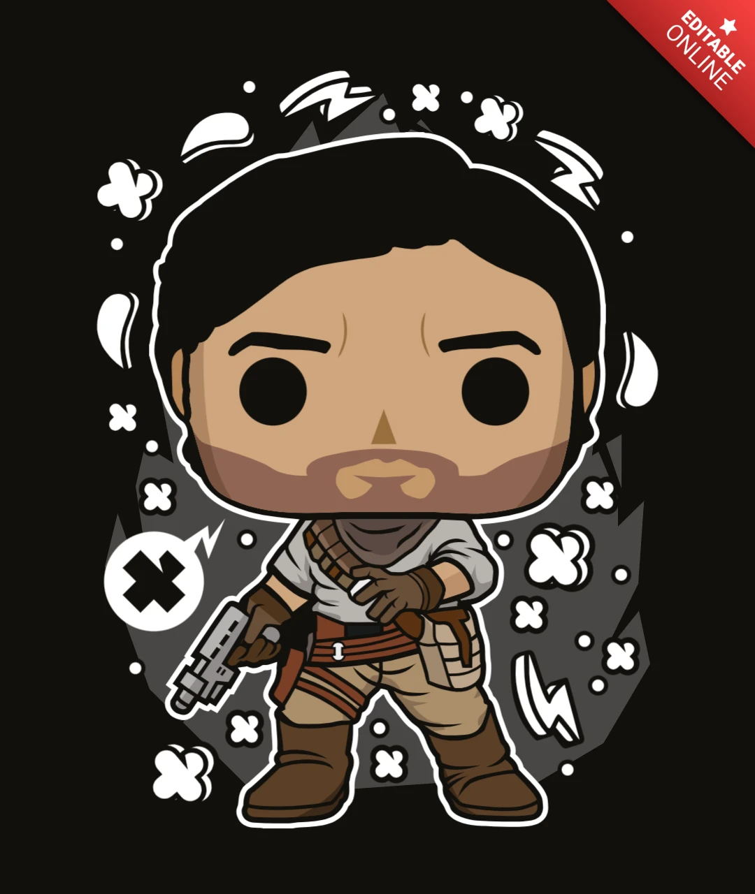 Modèle de conception de t-shirt de culture pop Poe Dameron