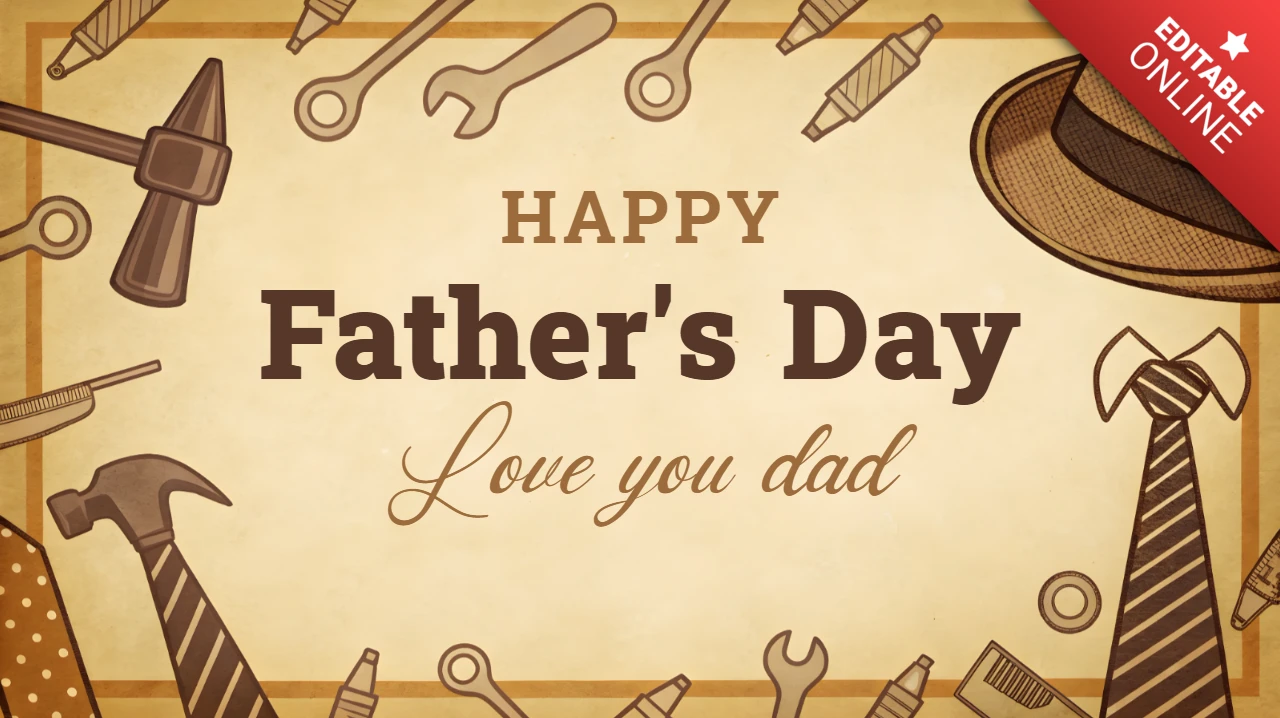 Vintage Father's Day Card Template - Crafty Design for Celebrating Dad
