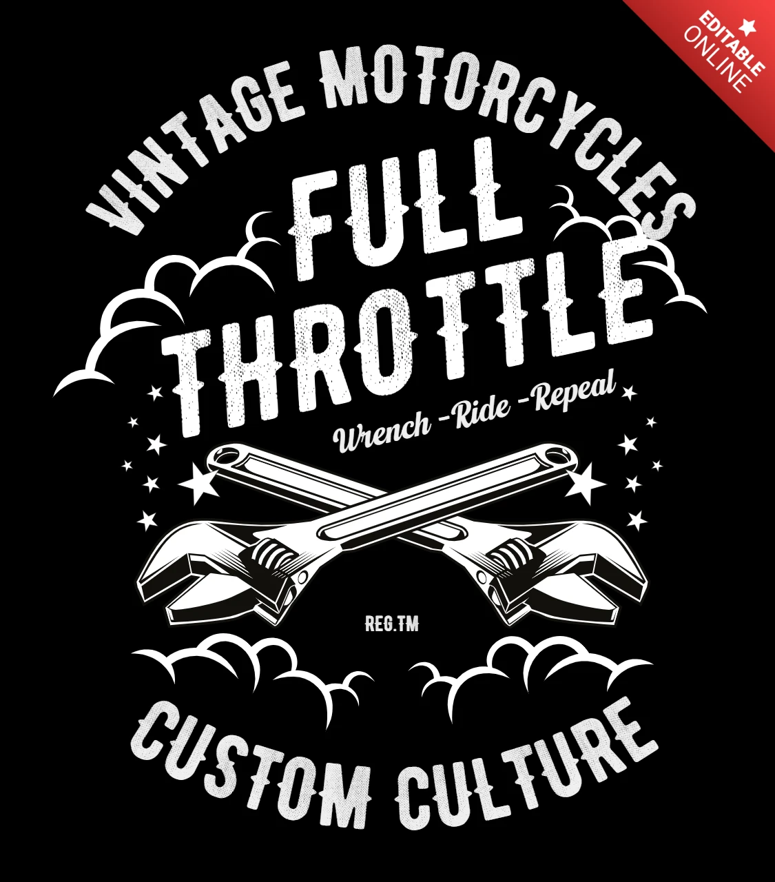 Modèle de t-shirt vintage avec clé à molette