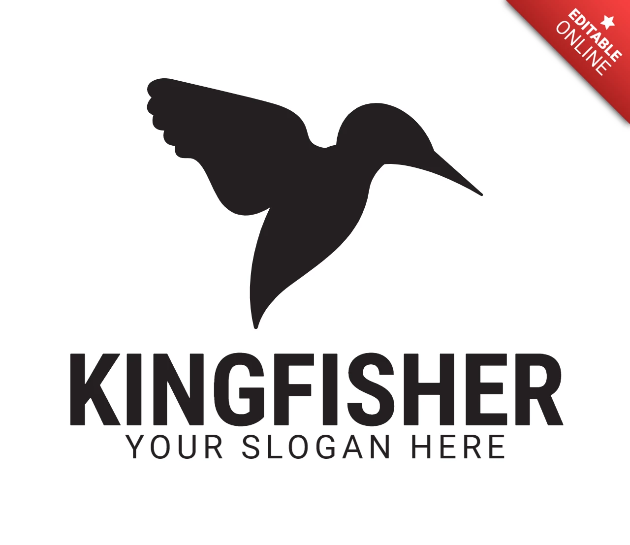 Modelo de design de logotipo de pássaro colorido Kingfisher