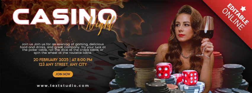 Casino Night Event Brochure Template Design