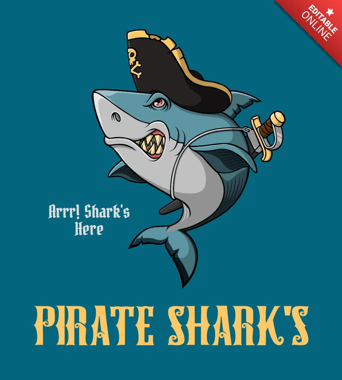 Modèle modifiable de requin pirate pour l'amusement et l'aventure