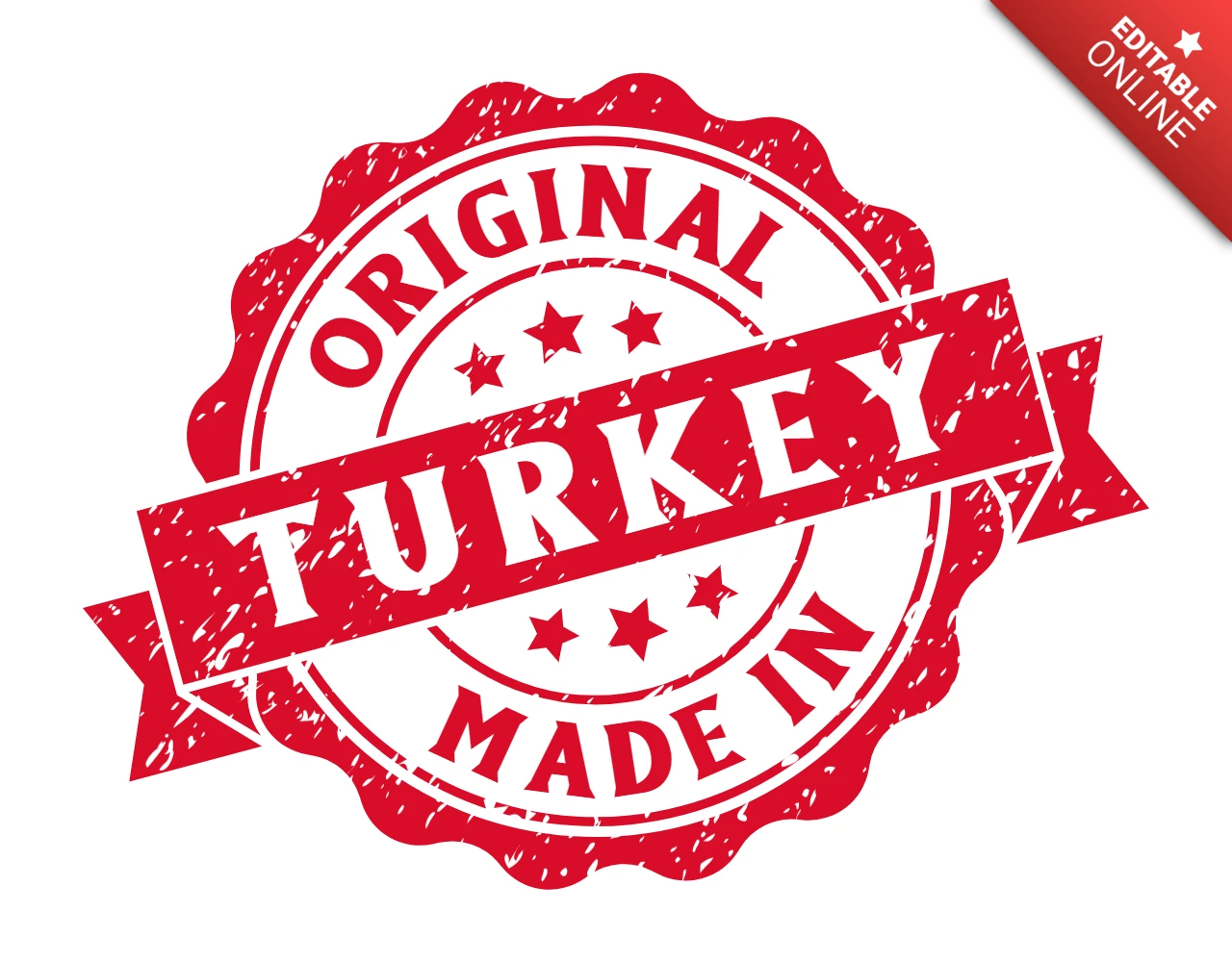 Made In Turkey Stamp Logo Design Template