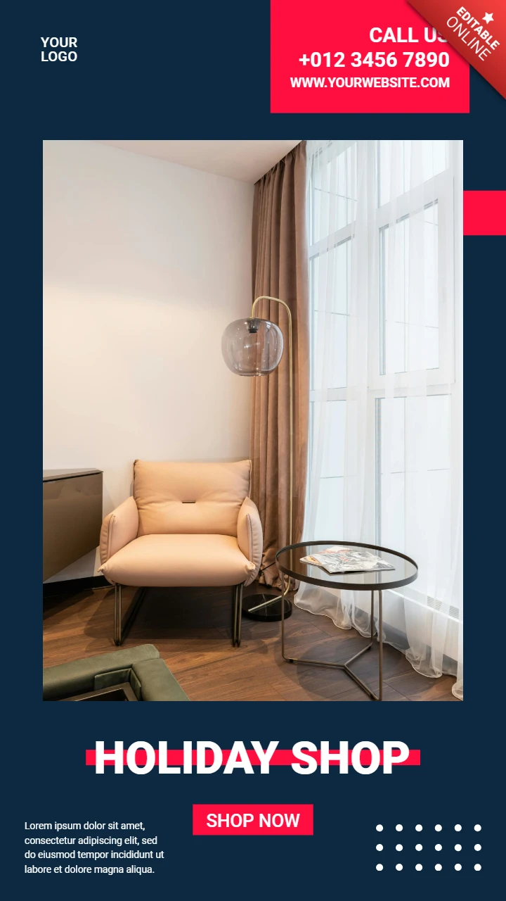 Modello di design del post di instagram di marketing piatto rosso e blu