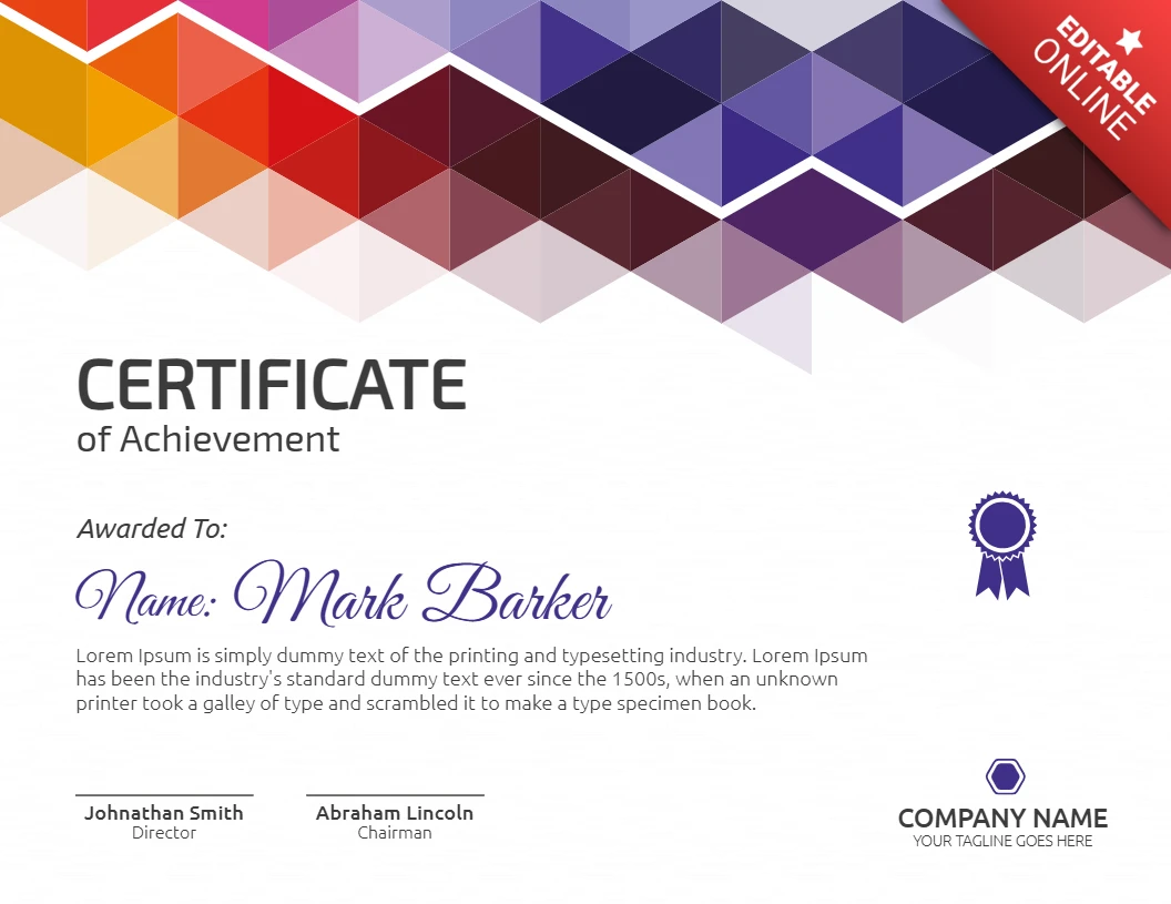 Abstract Corporate Award Certificate Post Design Template