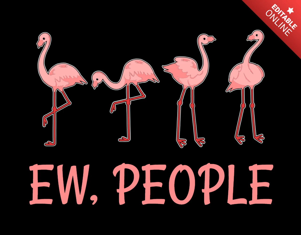 Plantilla de diseño de camiseta Flamingos hate people