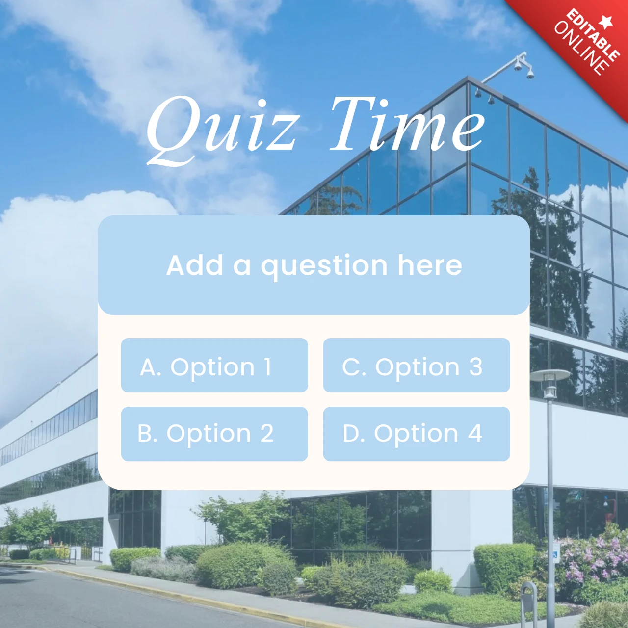 Engaging Quiz Time Instagram Post Design Template