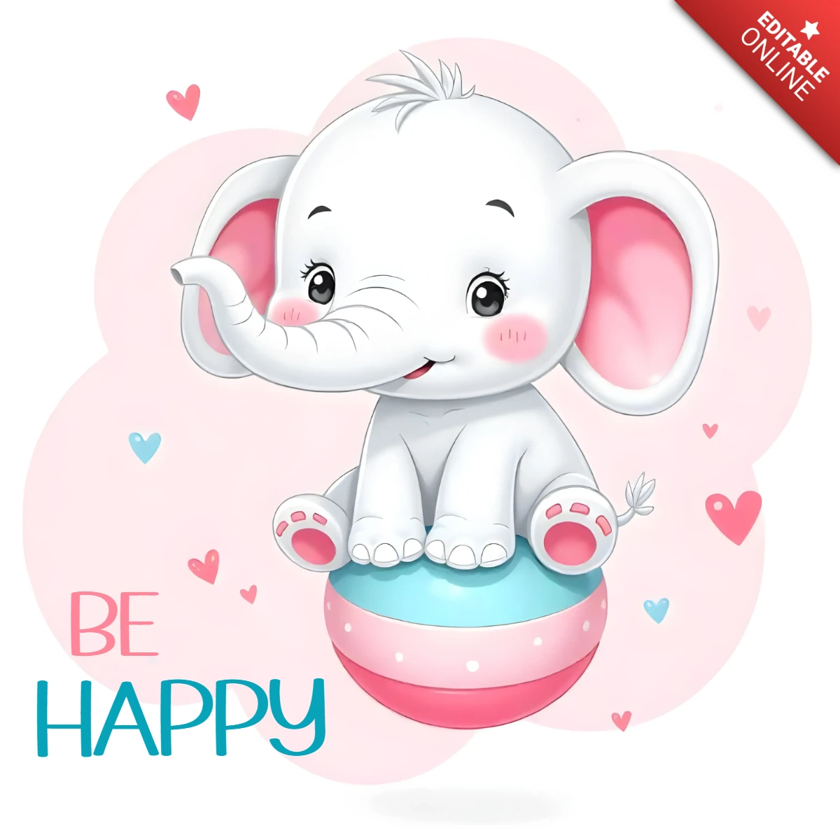 Bezaubernder baby elefant cartoon Grußkarte Vorlage