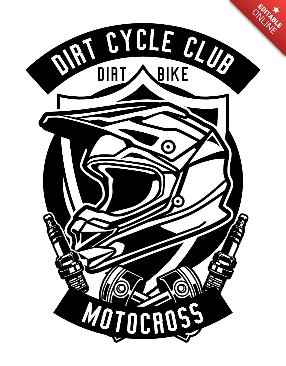 Dirt Cycle Club Motocross T-shirt Design Template