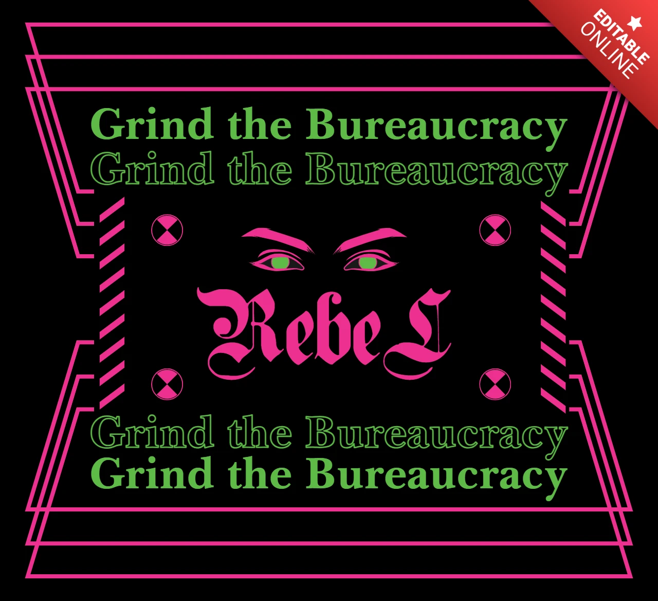 Plantilla de diseño rebelde para gráficos de camisetas audaces