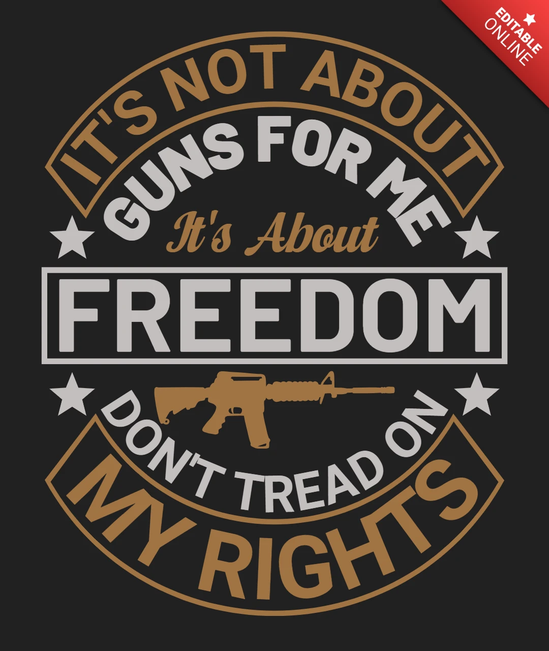 Freedom don't tread on my rights quote t-shirt ontwerpsjabloon