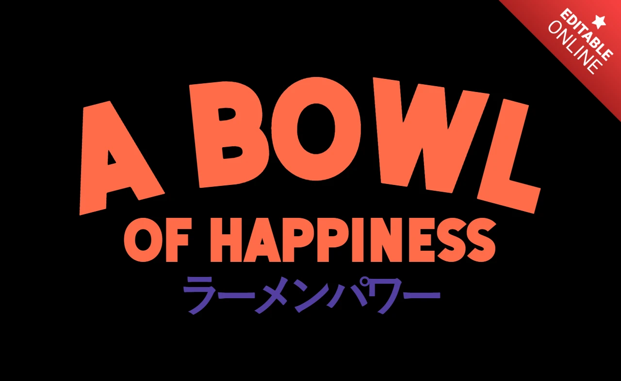 Un design de t-shirt pour les amateurs de nourriture japonaise avec un bol de ramen bonheur