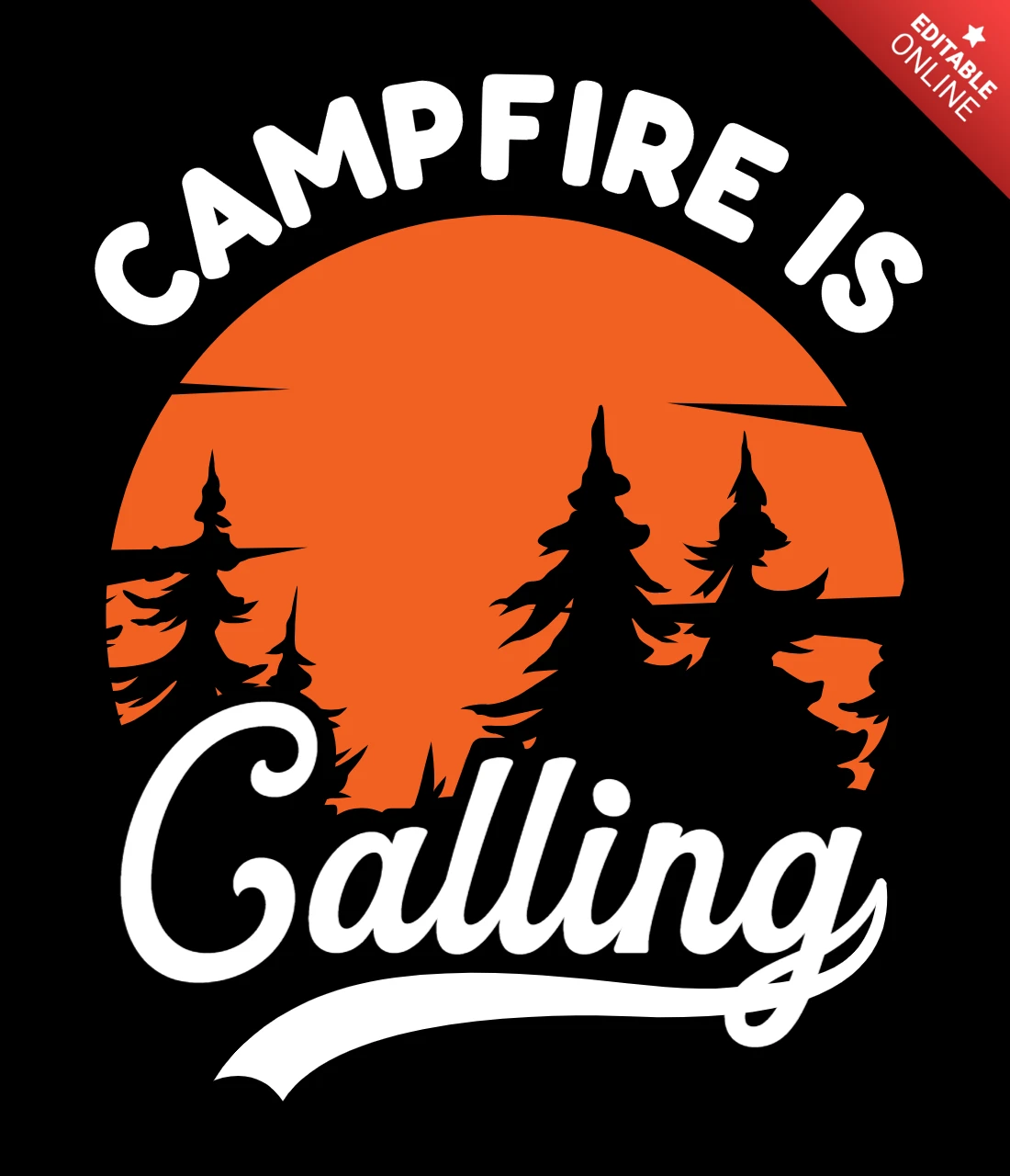 Campfire Is Calling Camping T-shirt Design Template