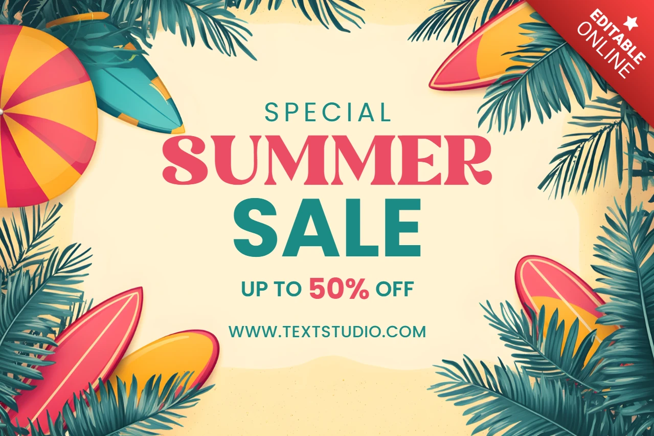 Vibrant Sommer Verkauf Design beachy Banner Vorlage