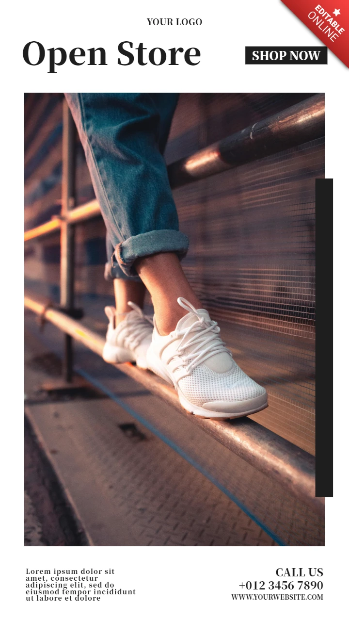 Laden öffnen Turnschuhe instagram Geschichte Post Designvorlage