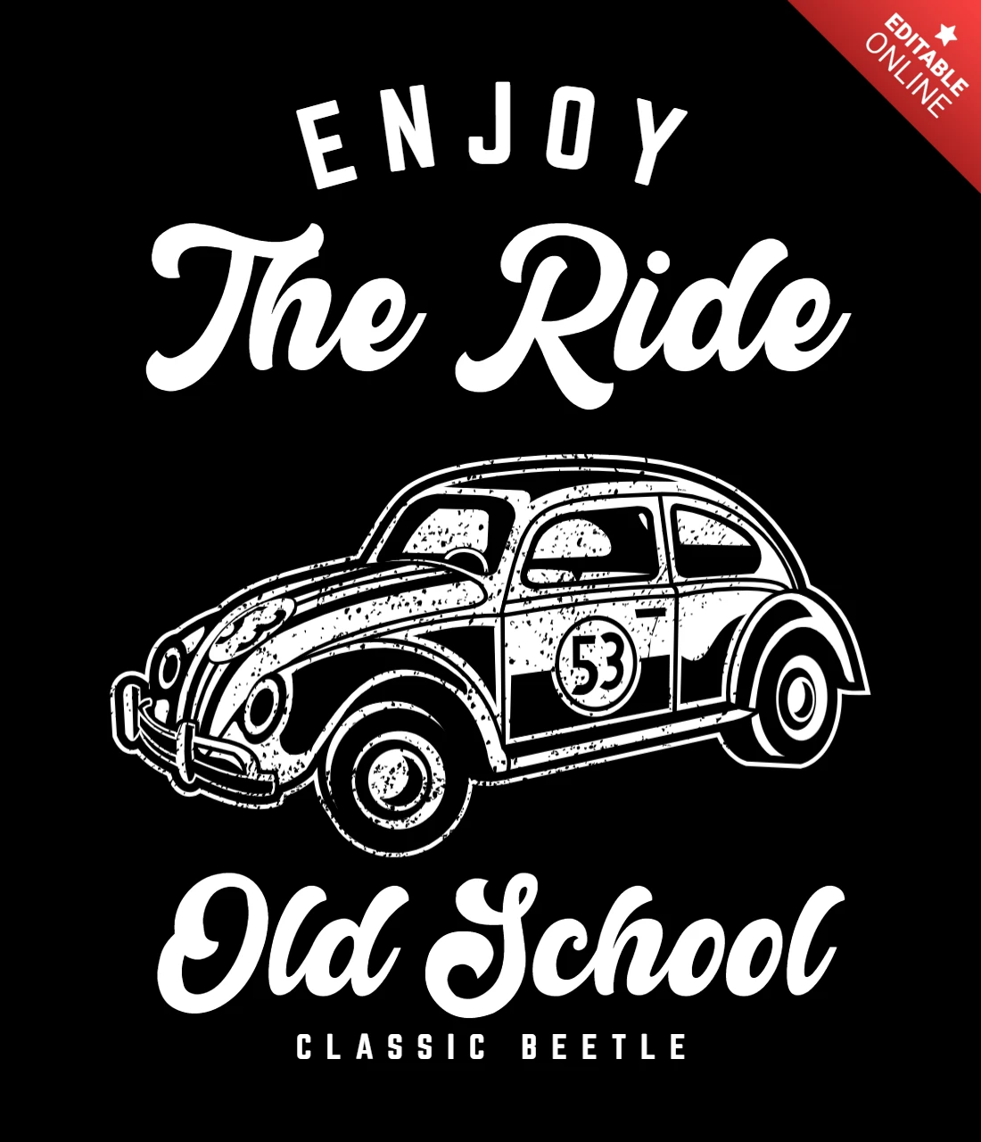 Modèle de t-shirt vintage "Enjoy the ride car"