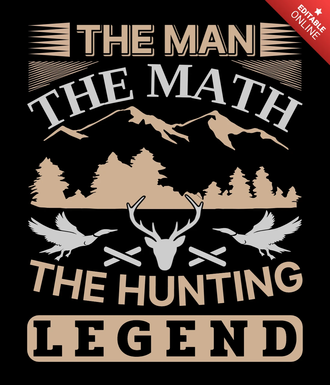 Outdoor abenteuer jagd legend design Vorlage
