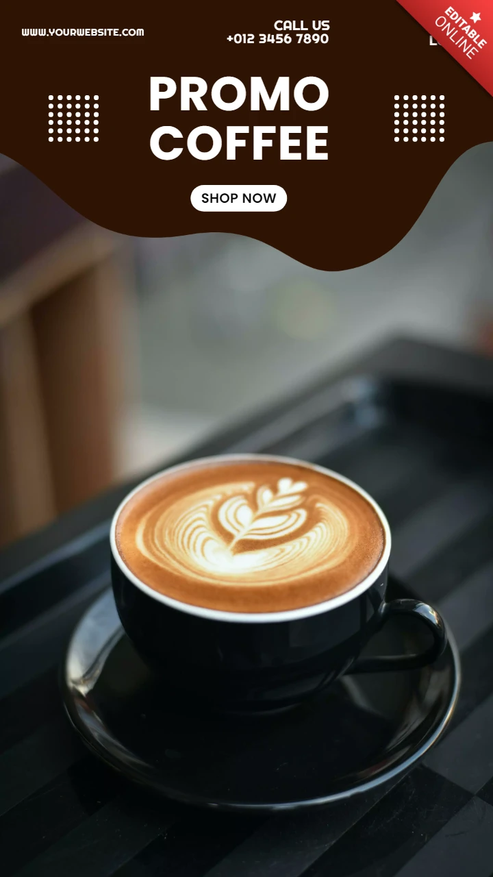 Coffee time promotional instagram story post design template