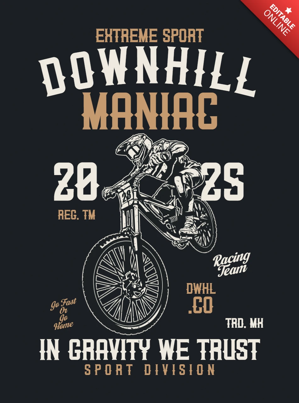 Extrem bergab motorrad t-shirt design vorlage