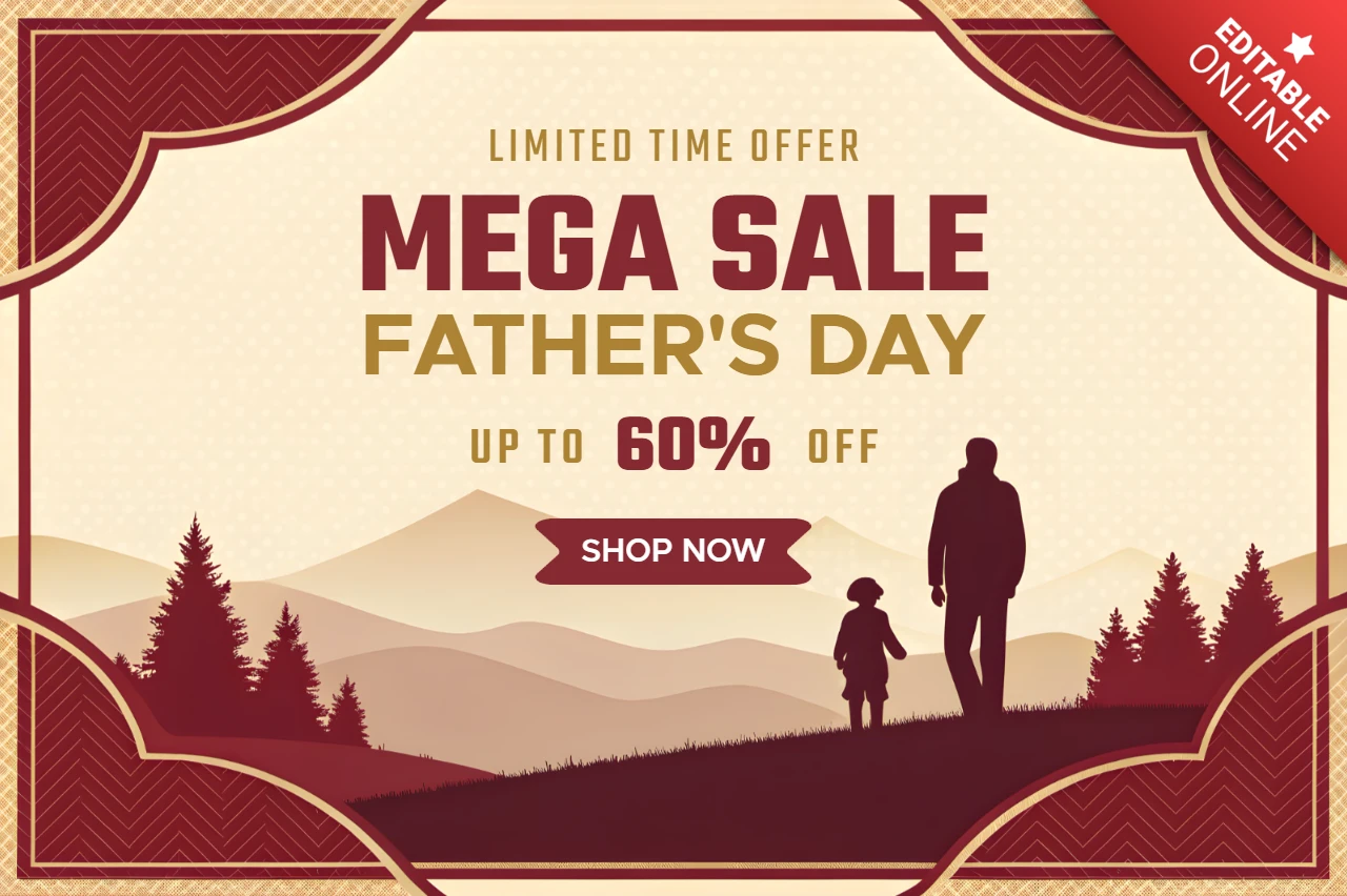 Vintage-Inspired Father's Day Sale Design Template - Limited Time Offer