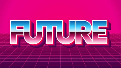Retrowave テキスト効果
